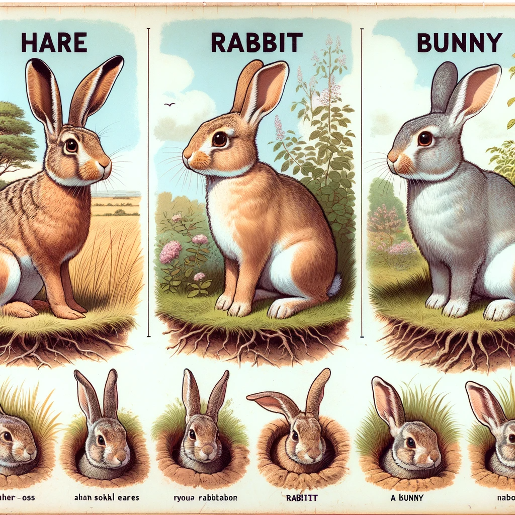 harehaha comparison between hares rabbits and bunnies AI image graphic